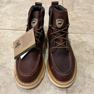 Irish Setter Ashby Boots Mens 10.5D Brown Moc Soft Toe Leather Work 83605 NEW